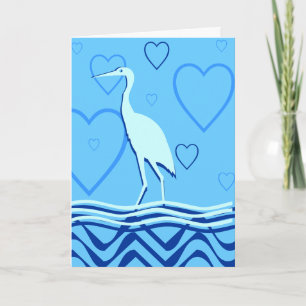 Agradecimiento Tarjeta de grúa china - azul acuoso
