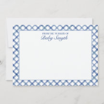 Tarjeta de guardería de celosía de acuarela azul