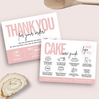 Tarjeta de guía de cuidado de tortas, Instruccione