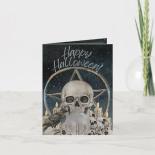 Agradecimiento Tarjeta de Halloween de esqueletos adivinadores vi