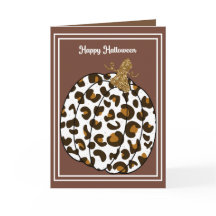 Tarjeta de Halloween para la familia con calabaza