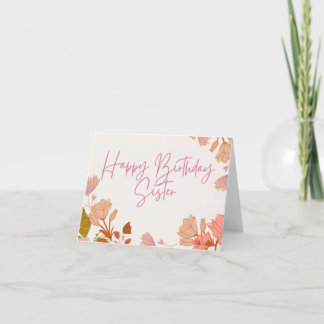 Agradecimiento Tarjeta de hermana feliz cumpleaños