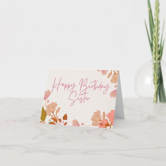 Agradecimiento Tarjeta de hermana feliz cumpleaños (Anverso)