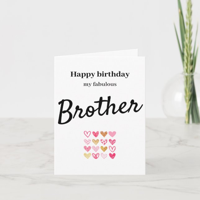 Agradecimiento Tarjeta de hermano de cumpleaños feliz (Anverso)