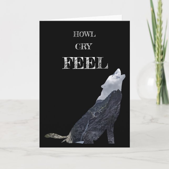 Agradecimiento Tarjeta de Howling Wolf Perosnalizada (Anverso)