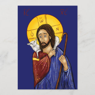 Agradecimiento Tarjeta de icono de Cristo el Buen Pastor (Grande)