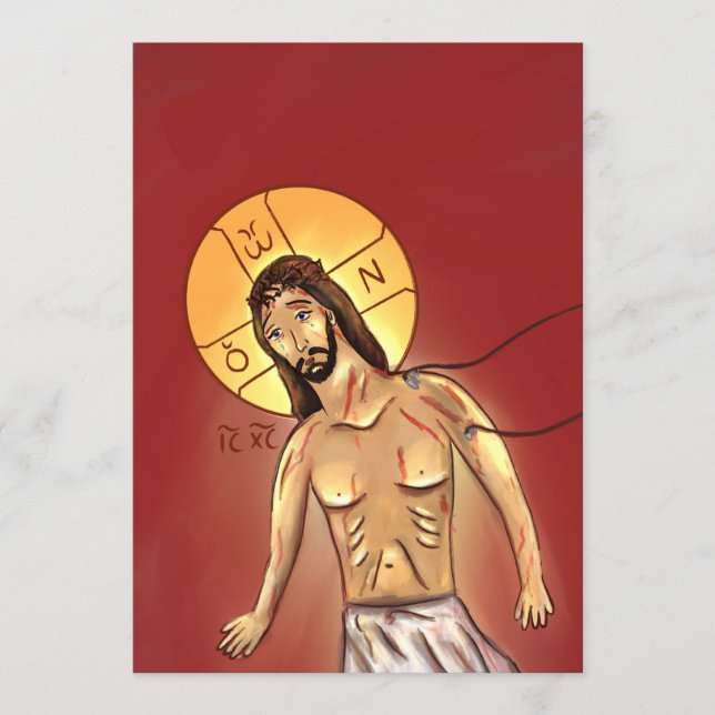 Agradecimiento Tarjeta de icono de papel de Cristo (Anverso)