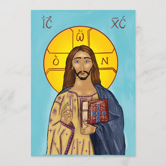 Agradecimiento Tarjeta de icono de papel de Cristo 2 (Anverso)