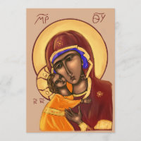 Tarjeta de icono de papel de la Madre de Dios