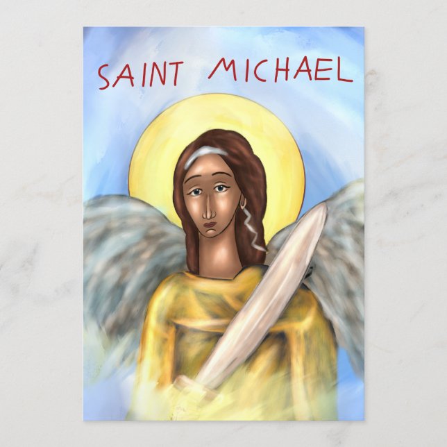 Agradecimiento Tarjeta de icono de papel de San Miguel (Anverso)