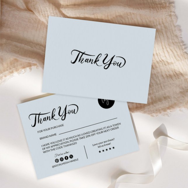 Agradecimiento Tarjeta de inserción de paquetes para pequeñas emp (Subido por el creador)