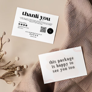 Agradecimiento Tarjeta de inserción de paquetes para pequeñas emp