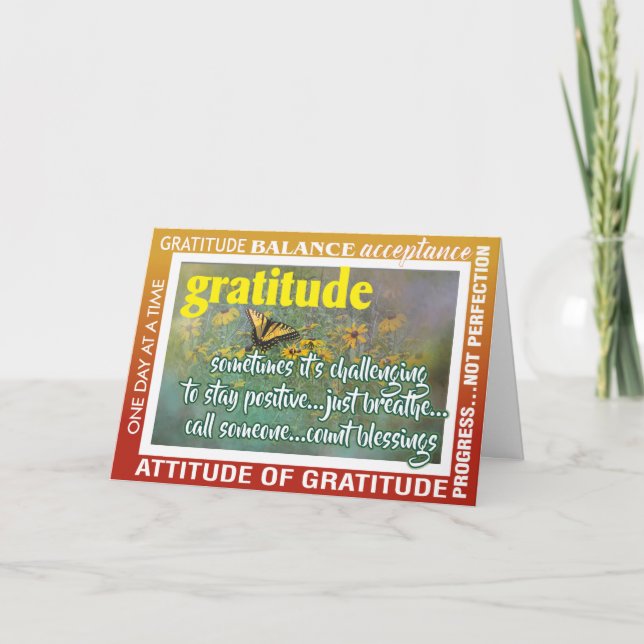 Agradecimiento tarjeta de inspiración de gratitud (Anverso)