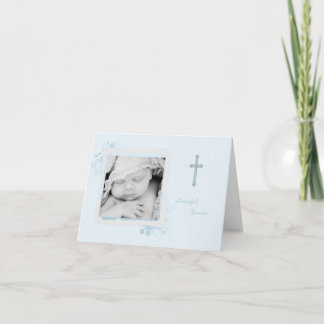 Agradecimiento Tarjeta de invitación/gracias de la foto azul de G