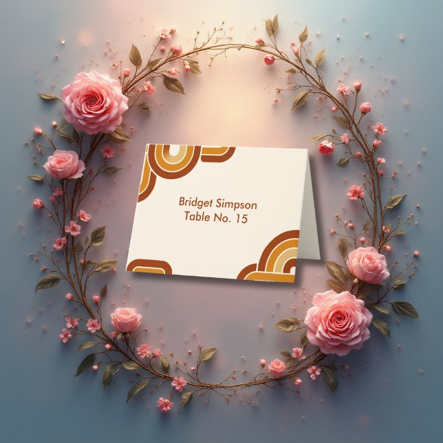 Agradecimiento tarjeta de invitado Boda ivory Bold Retro 1970 (Subido por el creador)