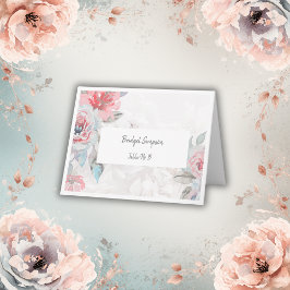 Agradecimiento tarjeta de invitado de boda de color rosa floral b
