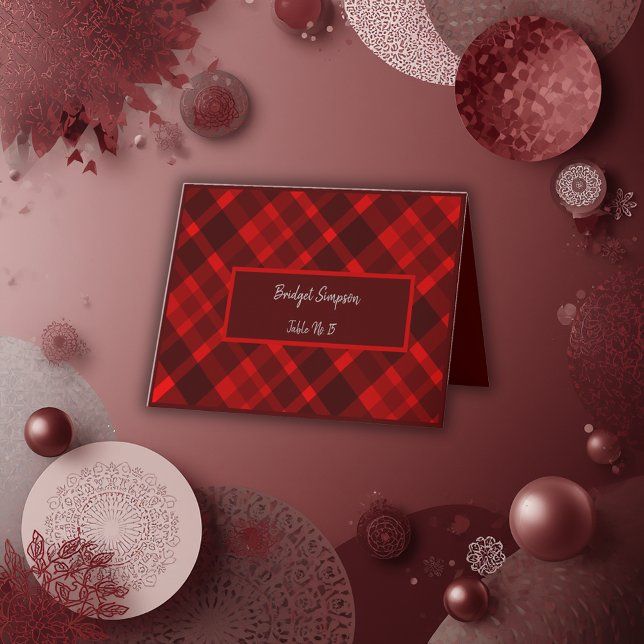 Agradecimiento tarjeta de invitado de boda de país escocés rojo (Subido por el creador)