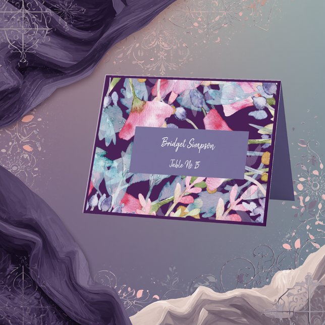 Agradecimiento tarjeta de invitado del boda de flores silvestres  (Subido por el creador)