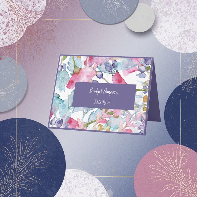 Agradecimiento tarjeta de invitado del boda de flores silvestres  (Subido por el creador)