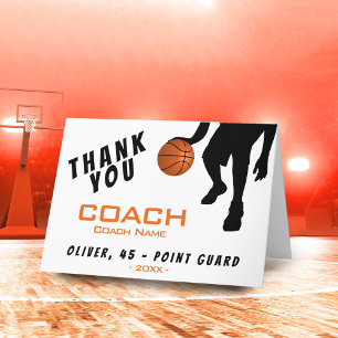 Agradecimiento Tarjeta de jugador de baloncesto entrenador gracia