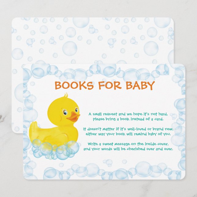 Agradecimiento Tarjeta de libro de patito de goma para bebé (Anverso / Reverso)