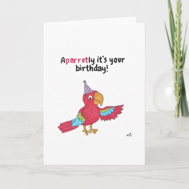 Agradecimiento Tarjeta de loro feliz cumpleaños (Anverso)