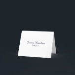 Agradecimiento Tarjeta de lugar con guion azul marino con opción<br><div class="desc">Una simple tarjeta de lugar con caligrafía elegante y opción de comida. Ideal para bodas,  fiestas de compromiso o cualquier otra ocasión especial. Ofrezco un servicio de personalización. Si tienes alguna pregunta o solicitud especial,  no dudes en contactarme a través del chat.</div>