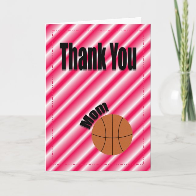 Agradecimiento Tarjeta de mamá del equipo de baloncesto (Anverso)