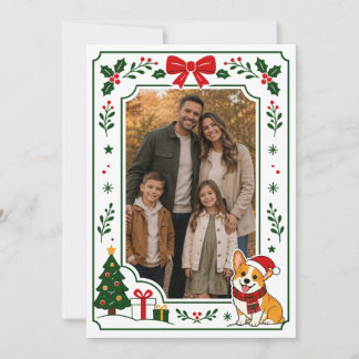Agradecimiento Tarjeta de marco de foto de Navidad de familia de