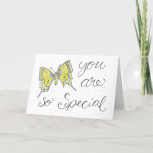 Tarjeta de mariposa acuarela
