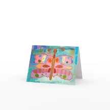 tarjeta de mariposa colorida