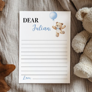 Agradecimiento Tarjeta de mensaje Bear Blue Balloon Time Capsul N