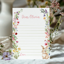 Agradecimiento Tarjeta de mensaje Bunny Wildflower Time Capsule N