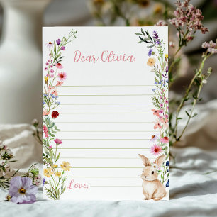 Agradecimiento Tarjeta de mensaje Bunny Wildflower Time Capsule N
