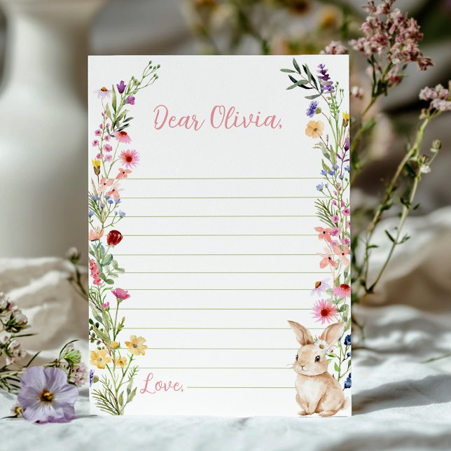 Agradecimiento Tarjeta de mensaje Bunny Wildflower Time Capsule N (Subido por el creador)