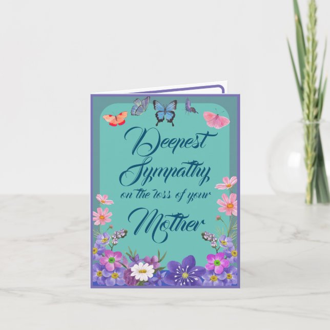 Agradecimiento Tarjeta De Mensaje De Condolencia Floral Por Pérdi (Anverso)