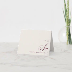 Agradecimiento Tarjeta de mensaje para mi hijo el día de su boda