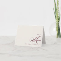 Tarjeta de mensaje para mi mamá el día de mi boda