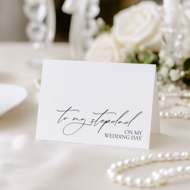 Agradecimiento Tarjeta de Mensaje "Para Mi Padrastro el Día de Mi (To My Stepdad On My Wedding Day" Message Card)