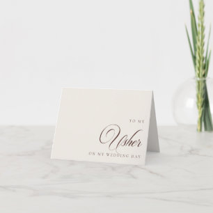 Agradecimiento Tarjeta de mensaje para mi ujier el día de mi boda