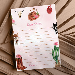 Agradecimiento Tarjeta de mensaje Rodeo Cowgirl Time Capsule Note