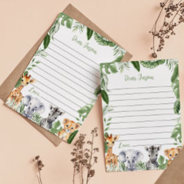 Agradecimiento Tarjeta de mensaje Safari Animals Time Capsule Not