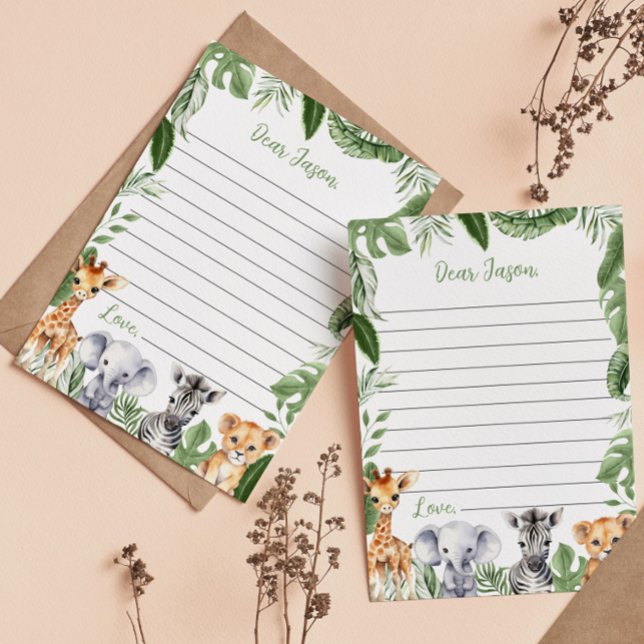 Agradecimiento Tarjeta de mensaje Safari Animals Time Capsule Not (Subido por el creador)