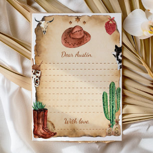 Agradecimiento Tarjeta de mensaje Western Cowboy Time Capsule Not
