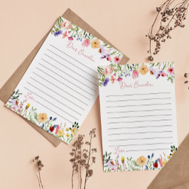Agradecimiento Tarjeta de mensaje Wildflowers Time Capsule Note