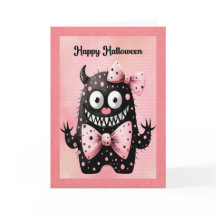 Tarjeta de monstruo lindo de Halloween para niños