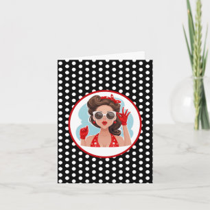 Agradecimiento Tarjeta de Mujer Retro