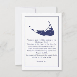 Agradecimiento tarjeta de Nantucket Island navy