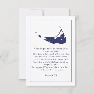 Agradecimiento tarjeta de Nantucket Island navy