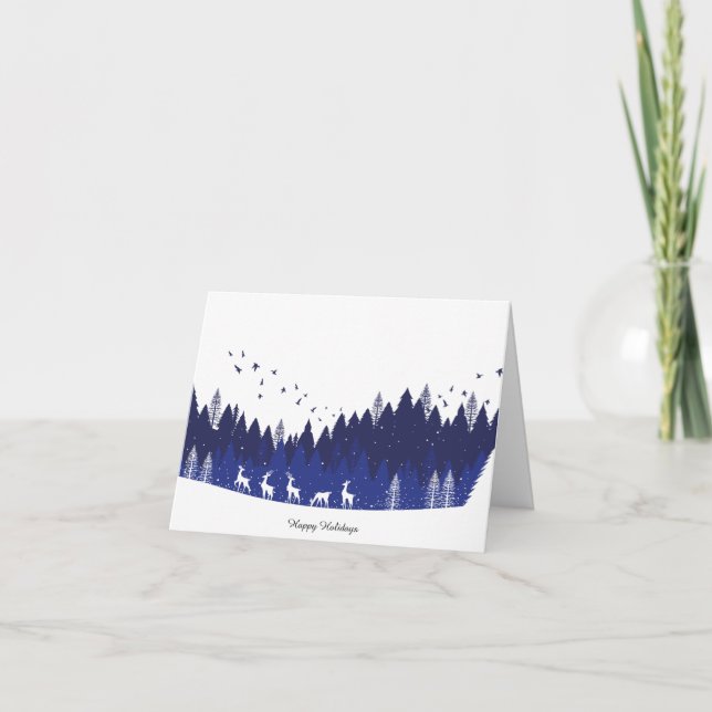 Agradecimiento Tarjeta de Navidad Azul (Anverso)